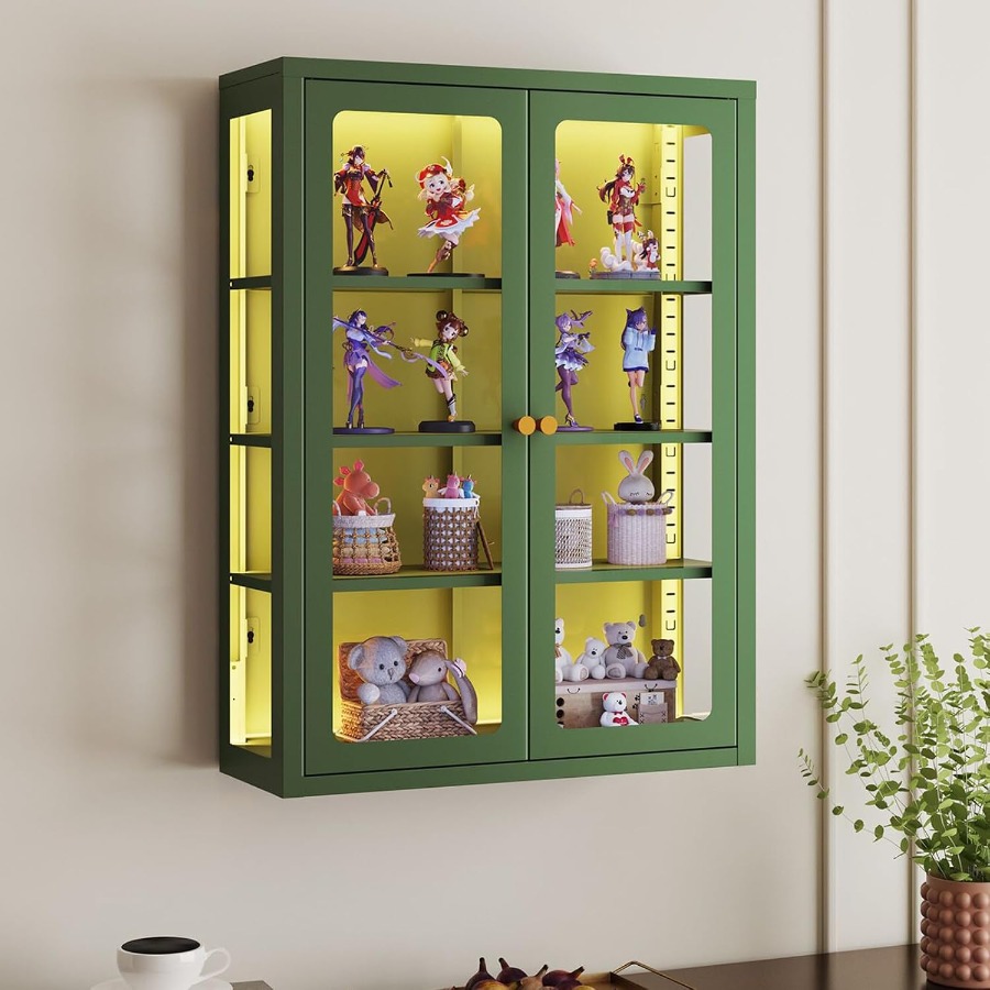 Storage & Organization - Metal wall display storage cabinet for