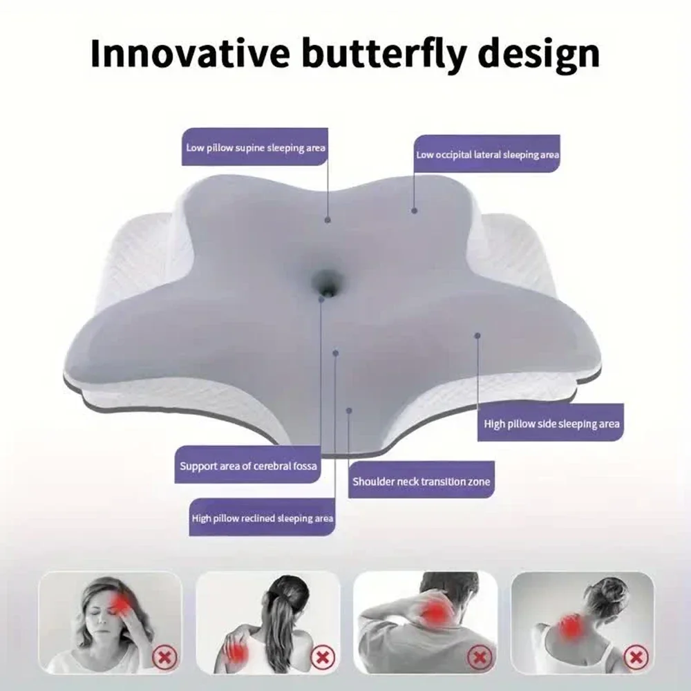 Memory Foam Orthopedic Pillow Neck Pain - Memory Foam Pillows Butterfly Shaped Relaxing