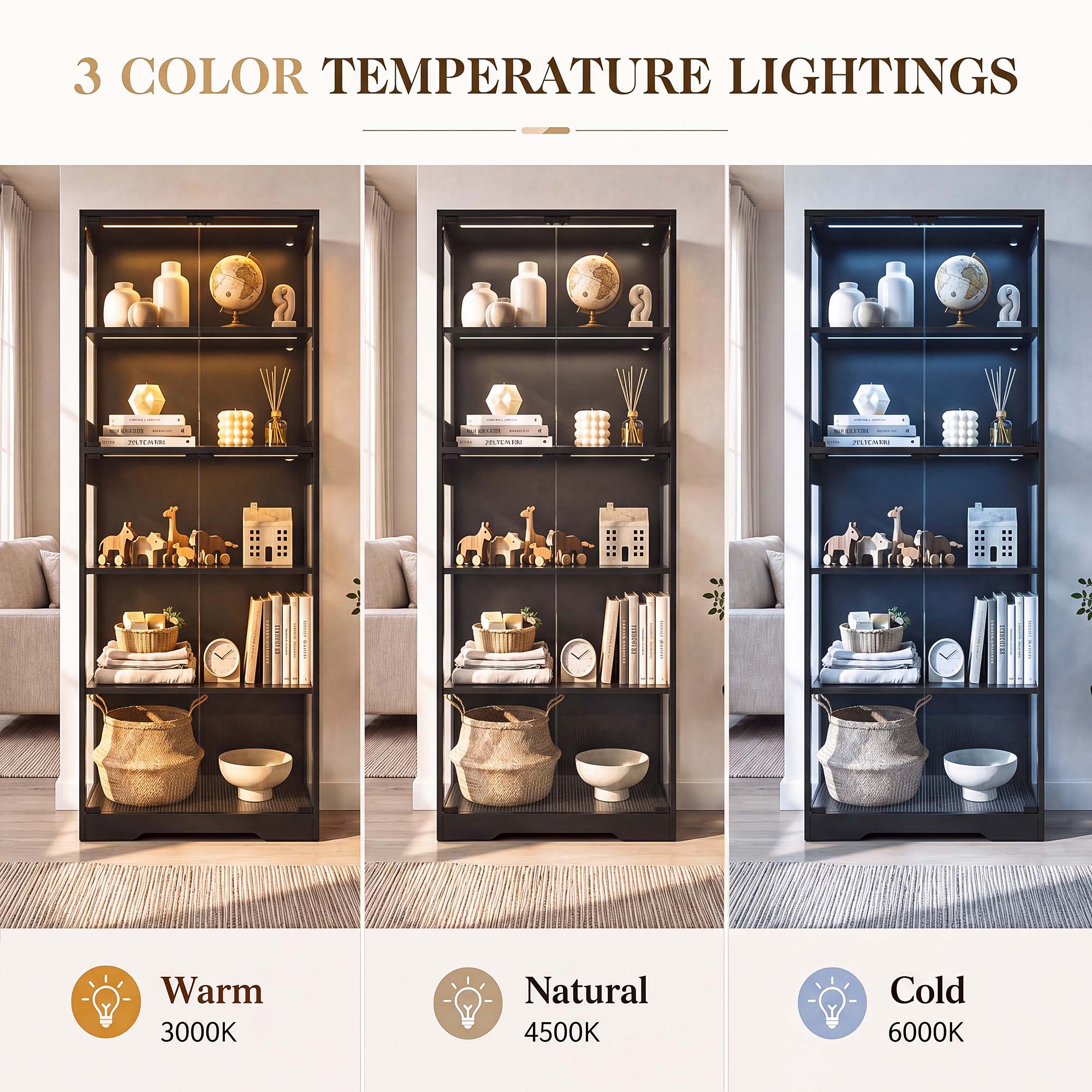 TCGBKAF 5‑Tier Display Cabinet - Storage & Organization 评论和价格