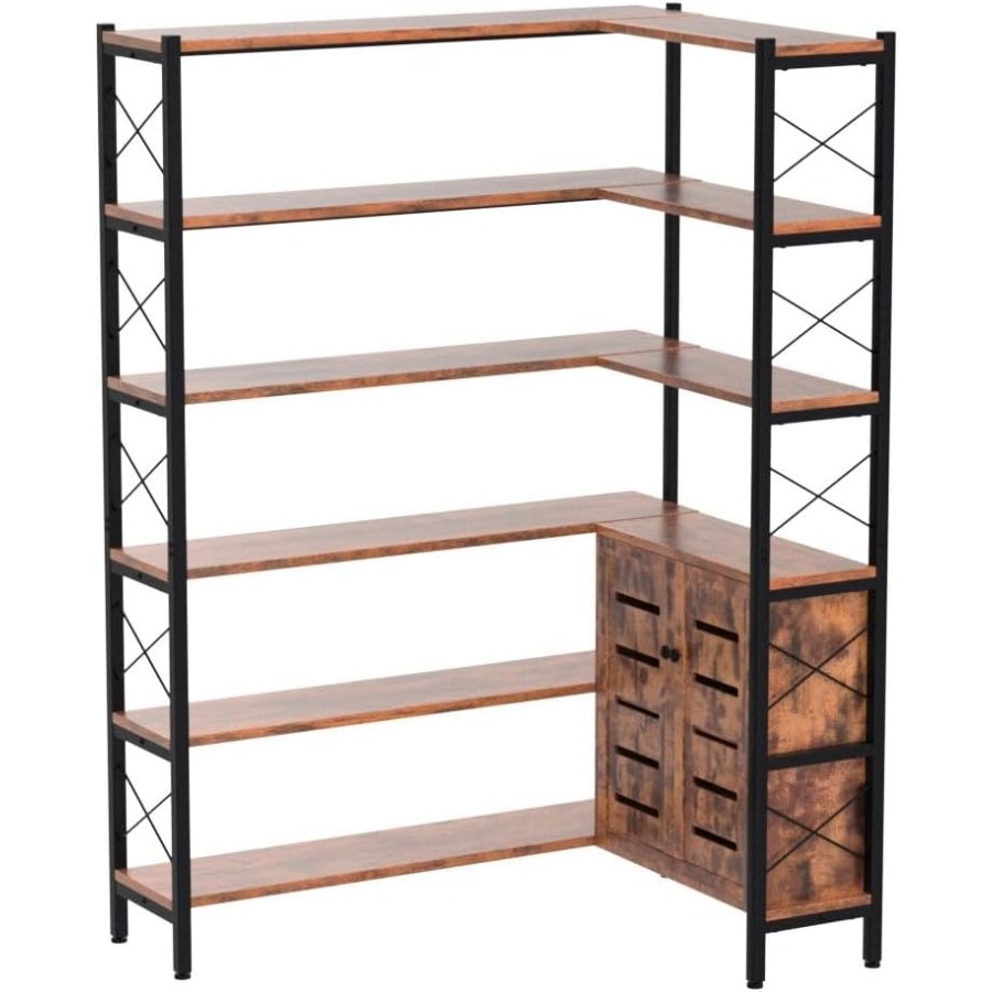6-Shelf Corner Bookshelf for L - Storage & Organization 评论和价格