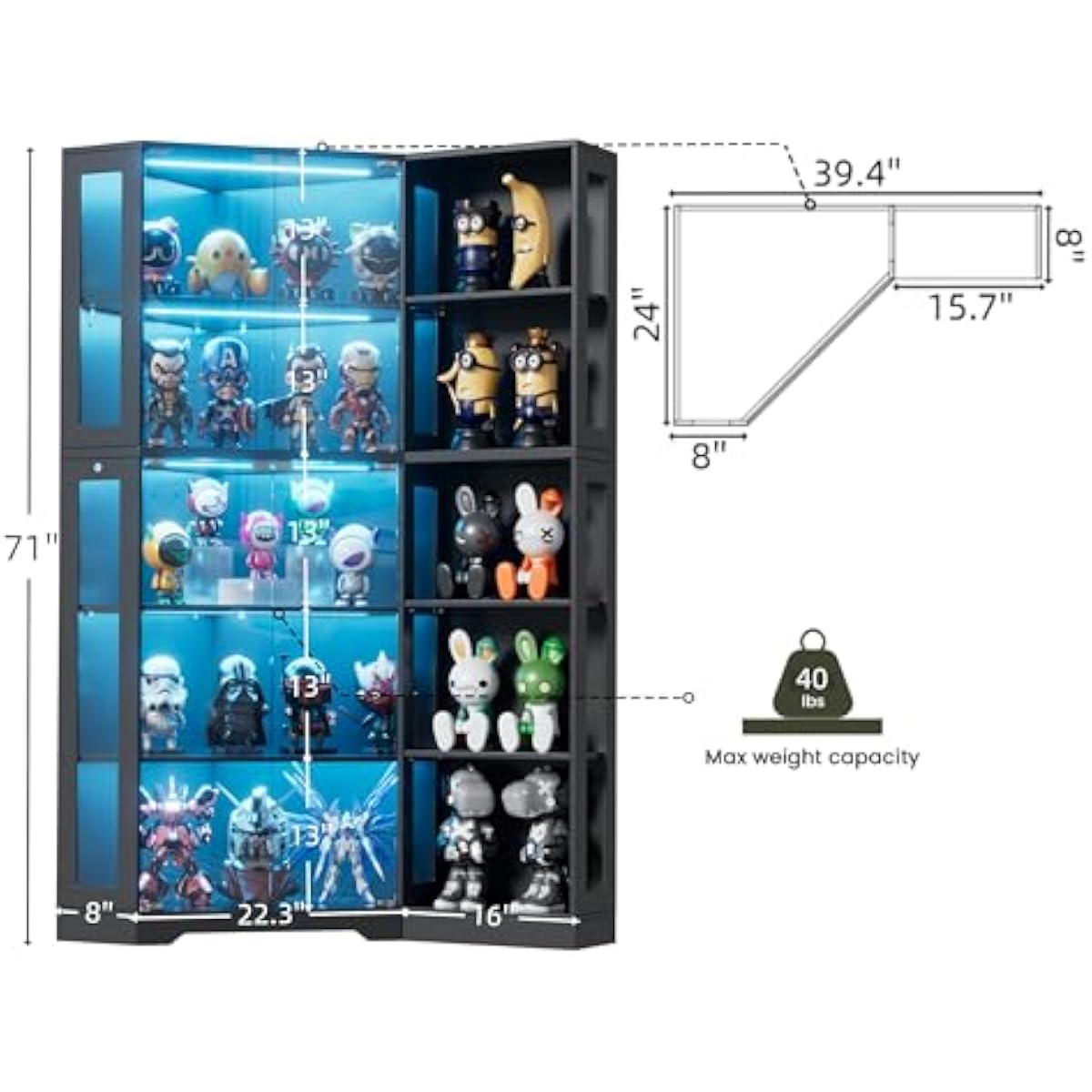Display Cabinet with Tempered  - Lighting 评论和价格