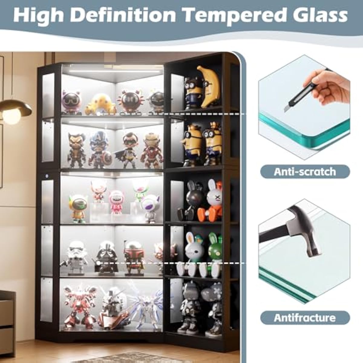 Display Cabinet with Tempered  - Lighting 评论和价格