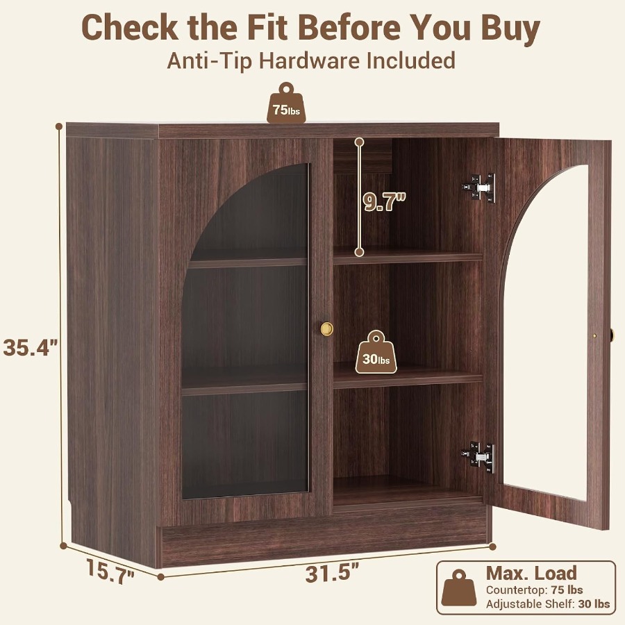 31.5 Sideboard Buffet Cabinet  - Storage & Organization 评论和价格