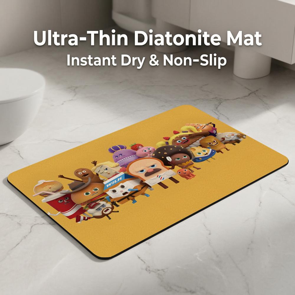 Cartoon B-Bread B-Barbershop F - Quick Dry Diatomite Bath Mat 评论和价格