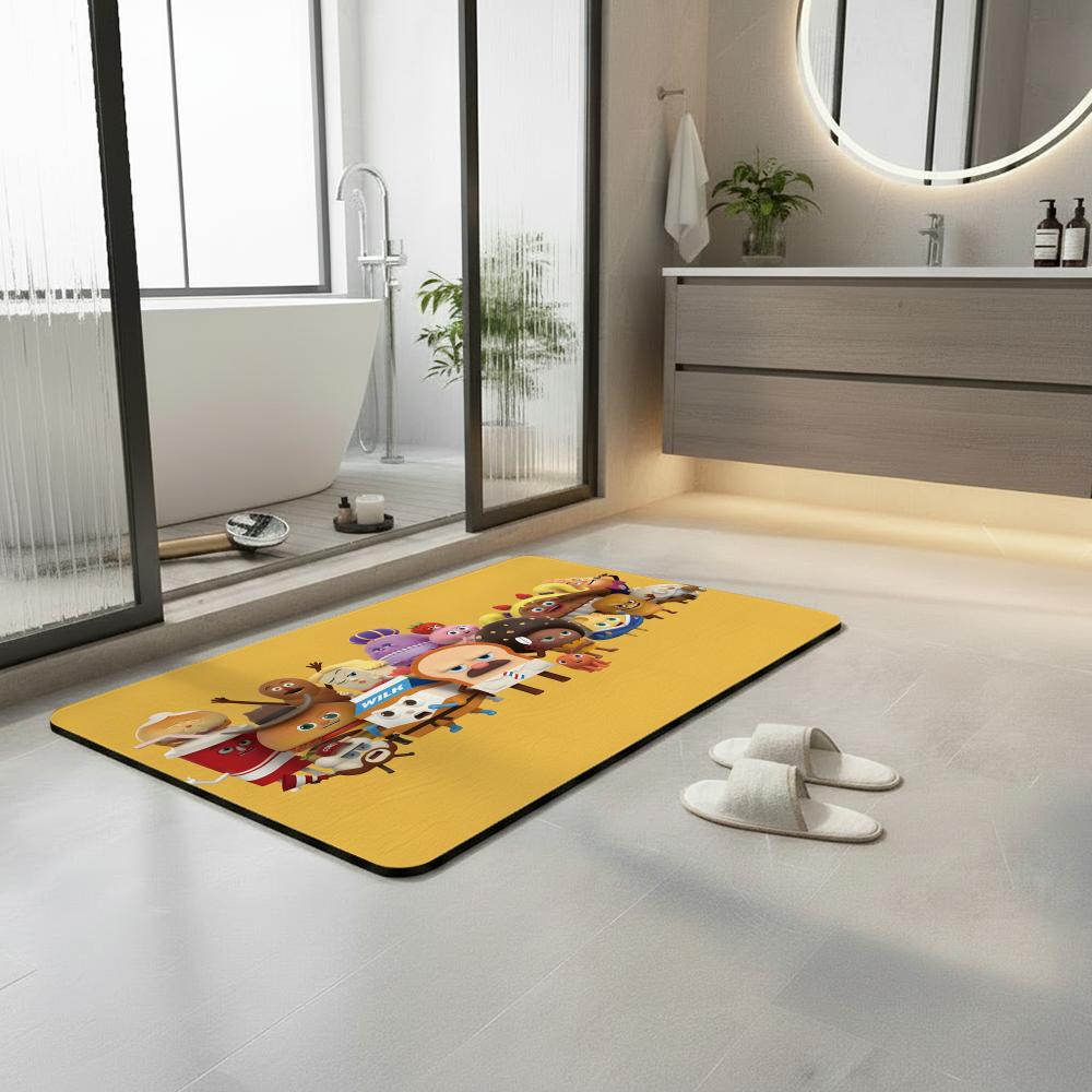 Cartoon B-Bread B-Barbershop F - Quick Dry Diatomite Bath Mat 评论和价格