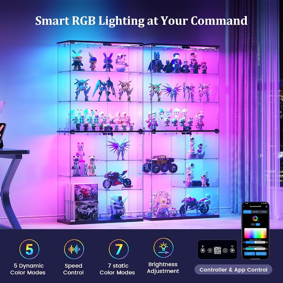 Full Glass Display Cabinet for - Lighting 评论和价格