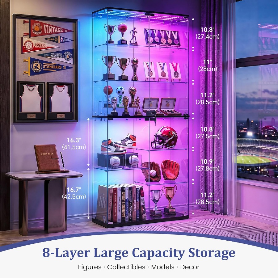 Full Glass Display Cabinet for - Lighting 评论和价格