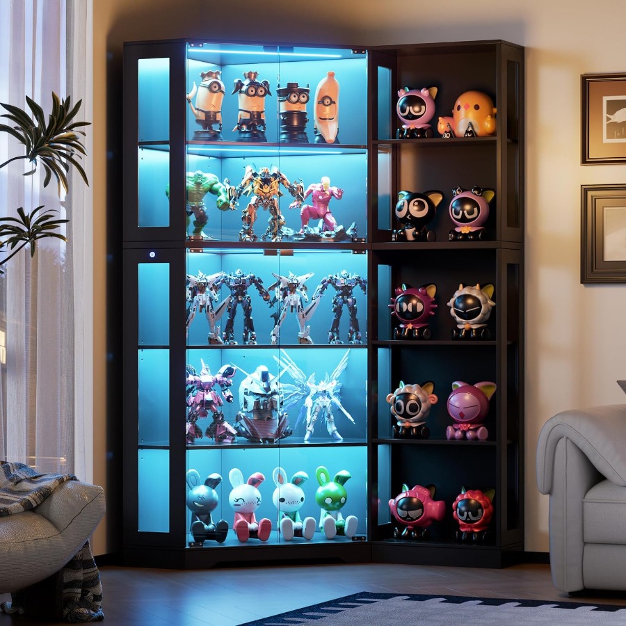 Corner display curio cabinet w - Storage & Organization 评论和价格