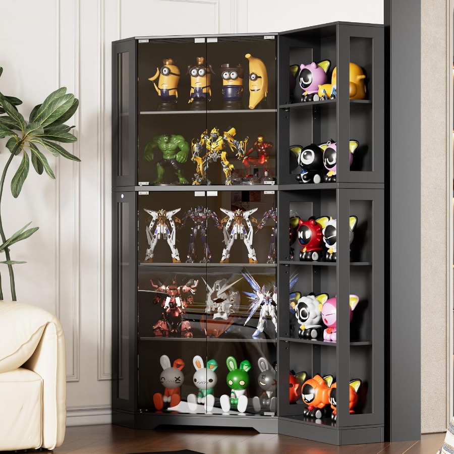 Corner display curio cabinet w - Storage & Organization 评论和价格