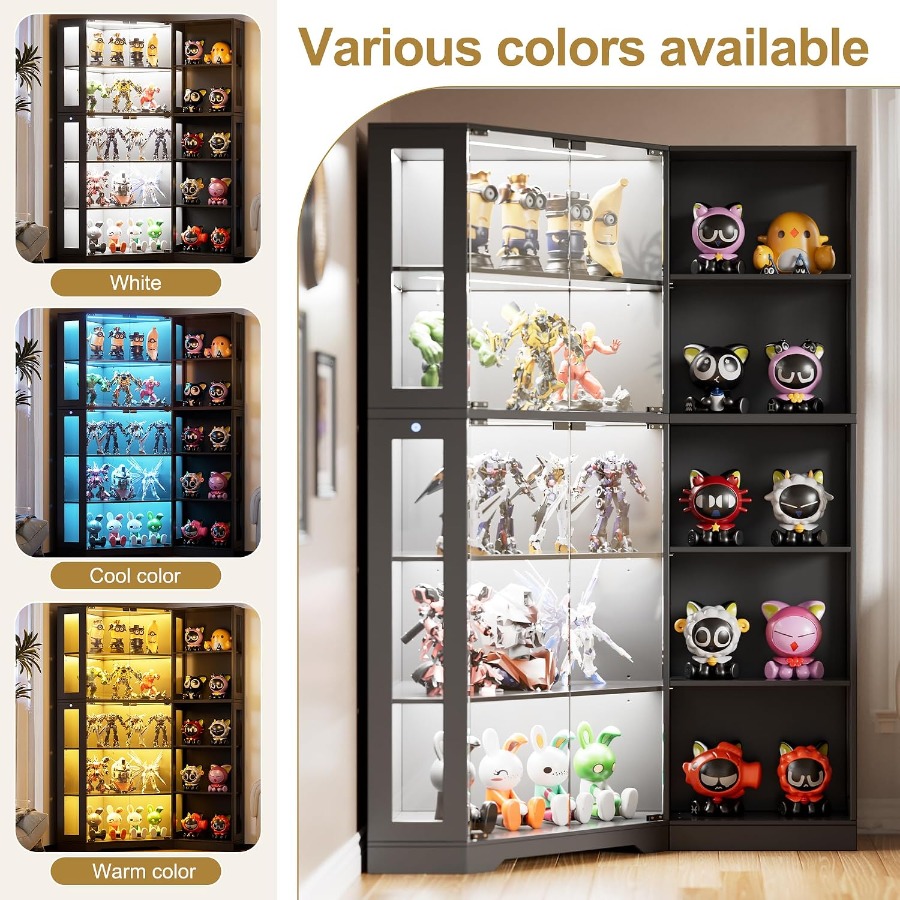 Corner display curio cabinet w - Storage & Organization 评论和价格