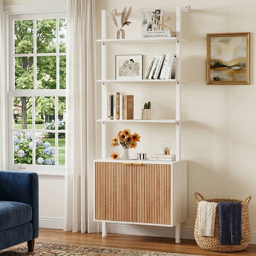 Chic Modern Ladder Bookcase Wi - Storage & Organization 评论和价格