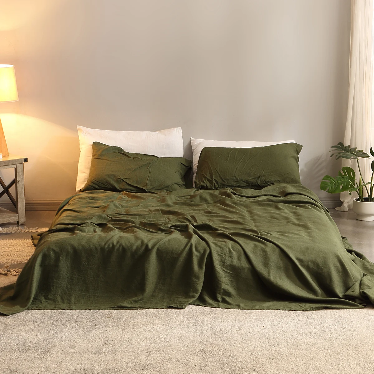 Bed Sheet Set 4 Piece 100% Pur - Fitted Bed Sheets Deep Pocket 评论和价格