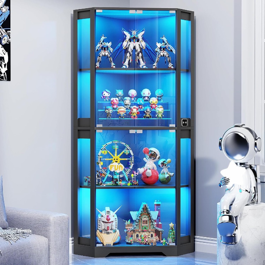 Lighted Corner Display Cabinet - Lighting 评论和价格