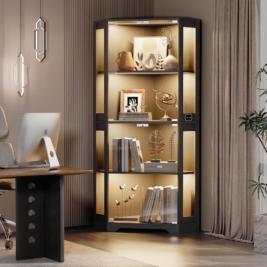 Lighted Corner Display Cabinet - Lighting 评论和价格