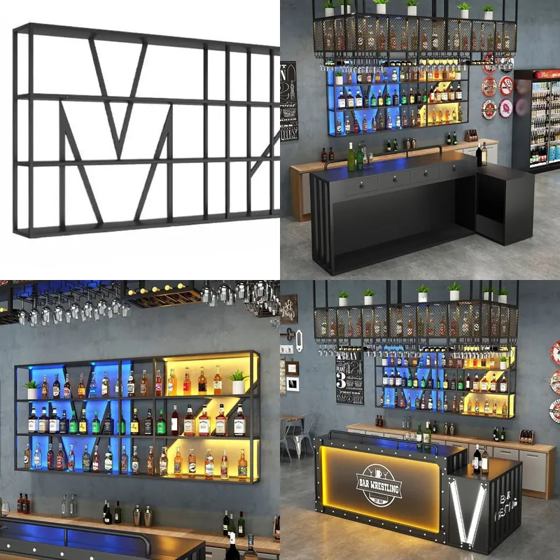 Wall Mounted Wrought Iron Wine - Storage & Organization 评论和价格