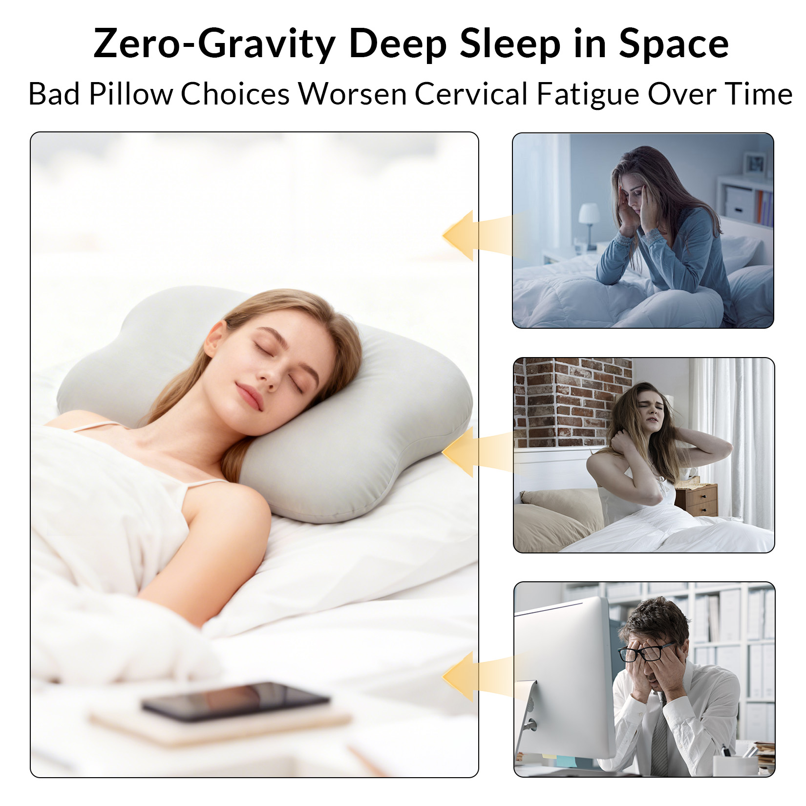 Cervical Neck Pillow for Neck  - Memory Foam Orthopedic Pillow Neck Pain 评论和价格