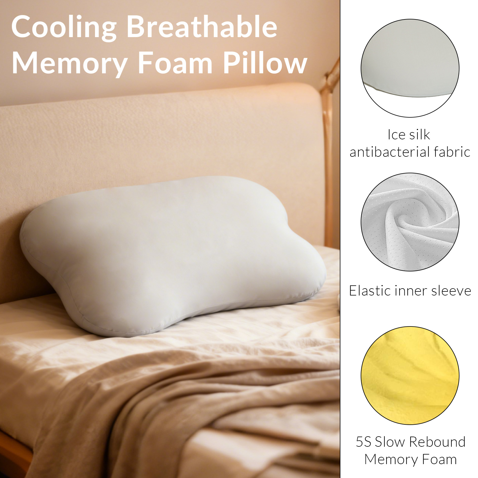 Cervical Neck Pillow for Neck  - Memory Foam Orthopedic Pillow Neck Pain 评论和价格